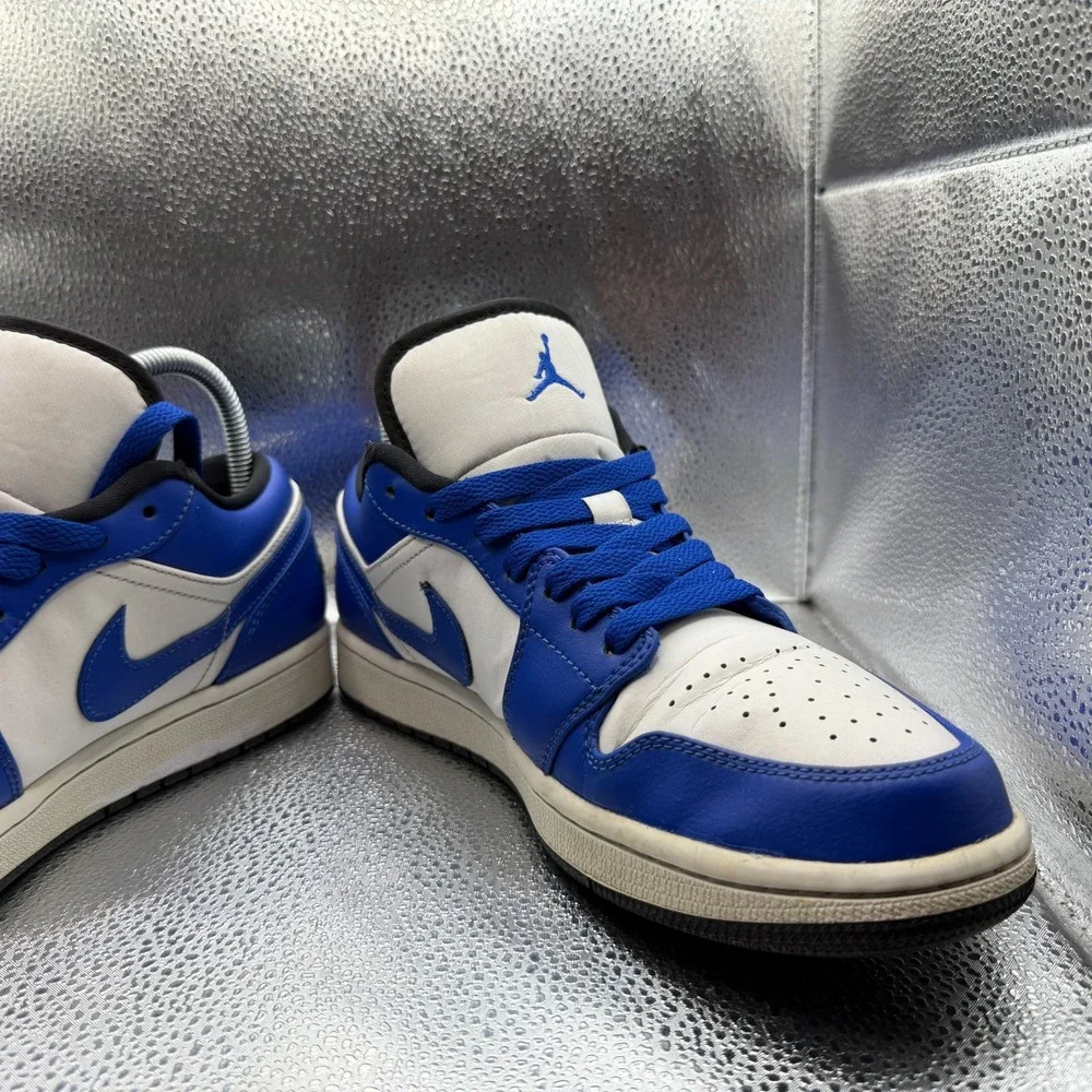 Size 9.5 Nike Air Jordan 1‎ Low Game Royal White Black Mens Sneakers 553558-124